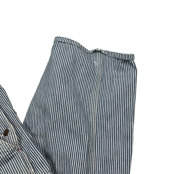 Vintage Big Mac 1960s/70s Square Bak Hickory stripe bib overalls waist 38  USA - Picture 7 of 7